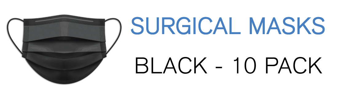 BLACK SHIELD - Certification CE - Masque chirurgical MEDICAL noir - Lot de  50 +1pcs - TYPE 1 - Filtration EFB >95% - EN14683